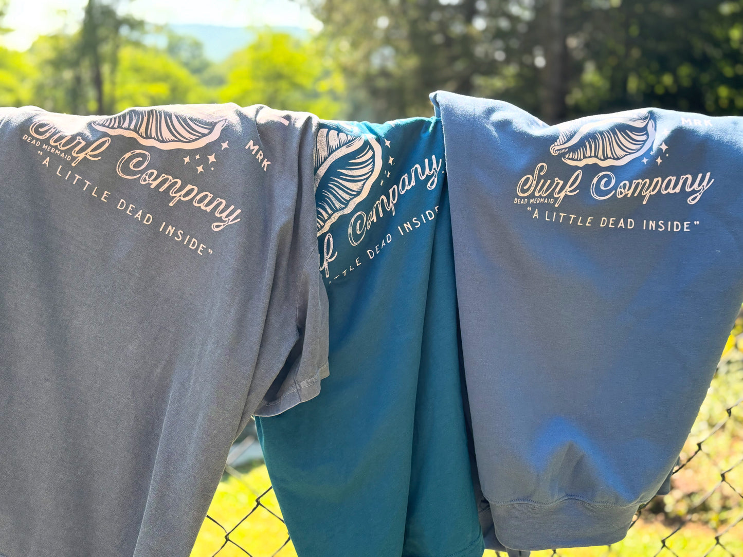 Empty Shell Surf Company A Little Dead Inside Crewneck Sweatshirt, Hand Screen Printed
