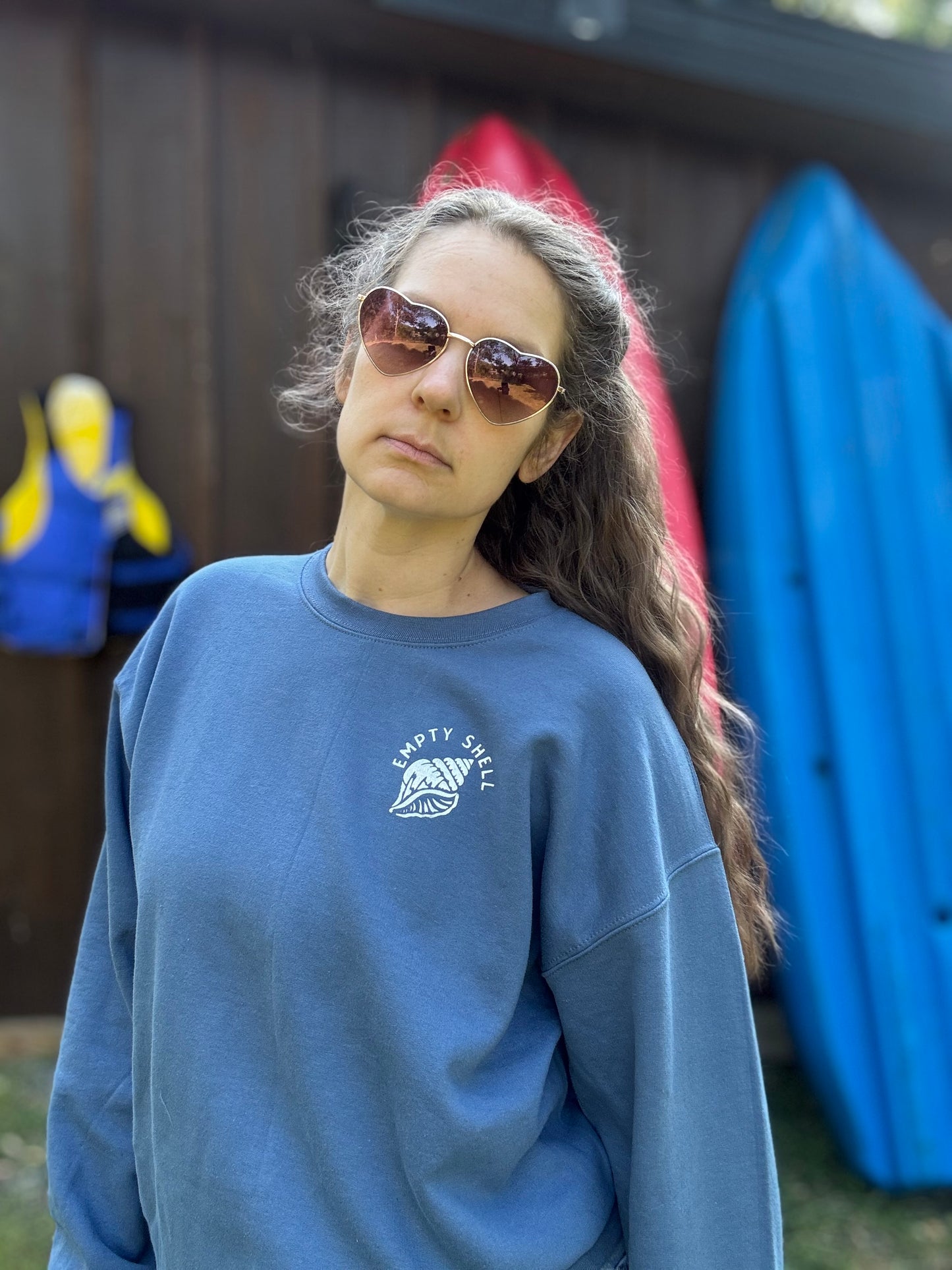 Empty Shell Surf Company A Little Dead Inside Crewneck Sweatshirt, Hand Screen Printed
