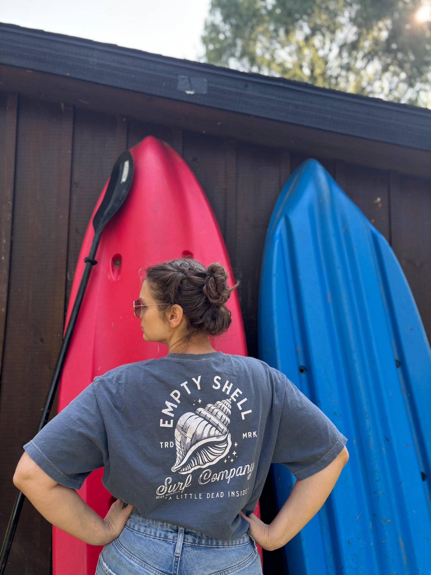 Empty Shell Surf Company A Little Dead Inside Tee, Comfort Colors, Hand Screen Printed