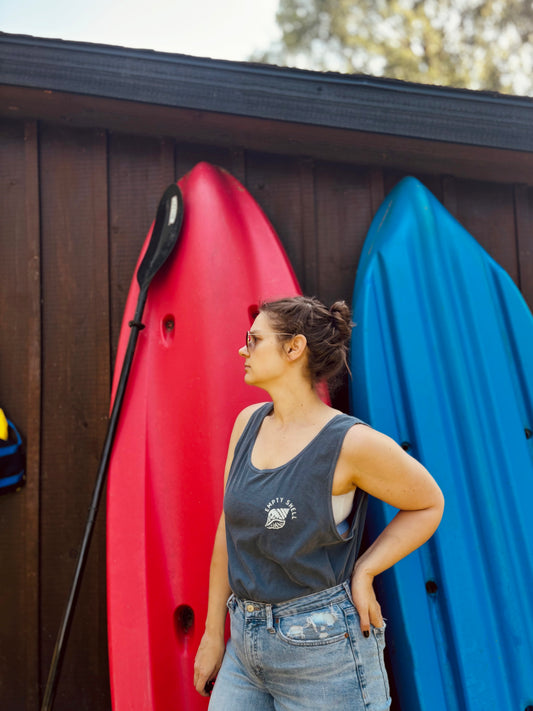 Empty Shell Logo Tank, Comfort Colors, Hand Screen Printed