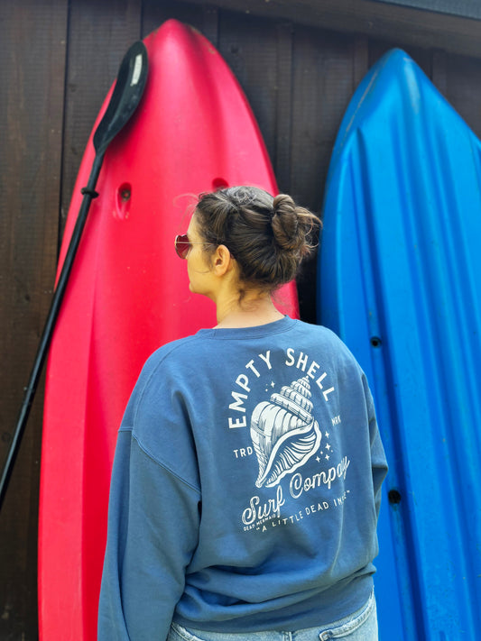 Empty Shell Surf Company A Little Dead Inside Crewneck Sweatshirt, Hand Screen Printed